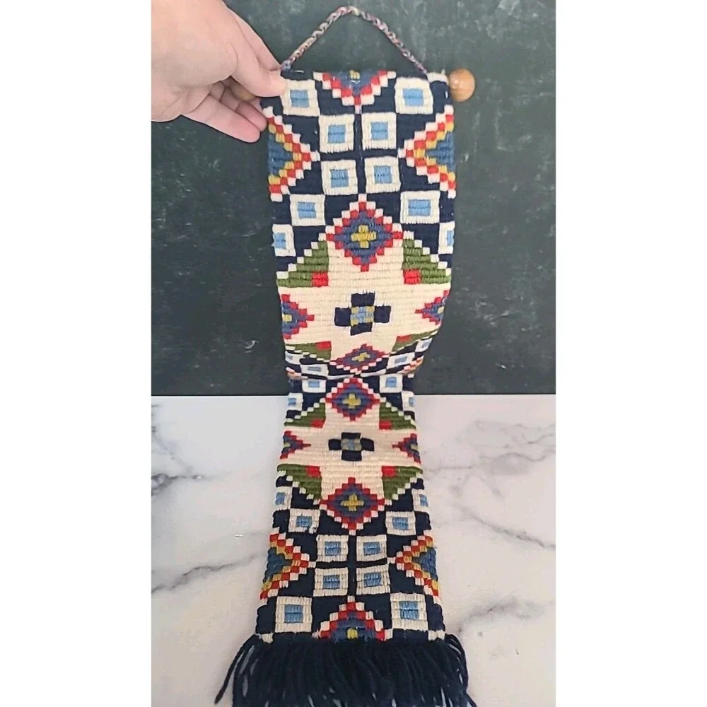 Vintage Wood Handle Woven Wall Art
